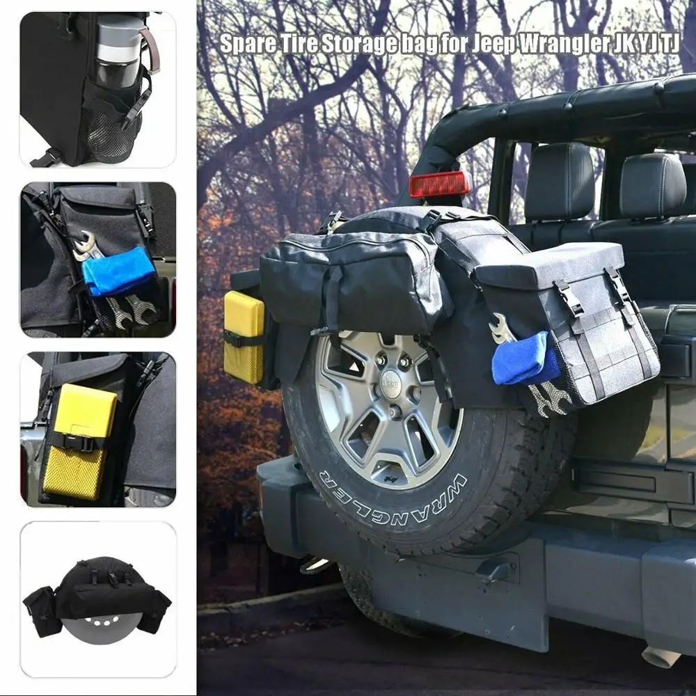 Chuang Qian черный Запасной рюкзак для шин, сумка для хранения груза для Jeep Wrangler YJ TJ JK JL 1987