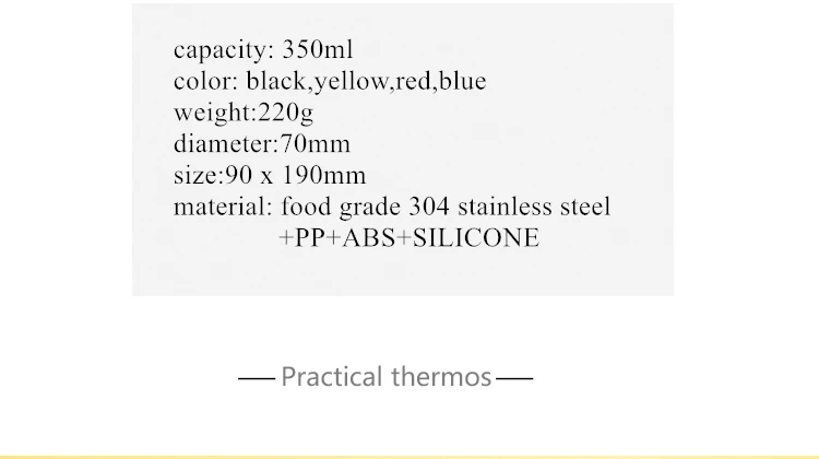 350ml Thermos Cup Stainless Steel Black Coffee Mug Thermos Cute Kids Thermos For Tea Travel Mug Thermo Bottle Mini Porcelain