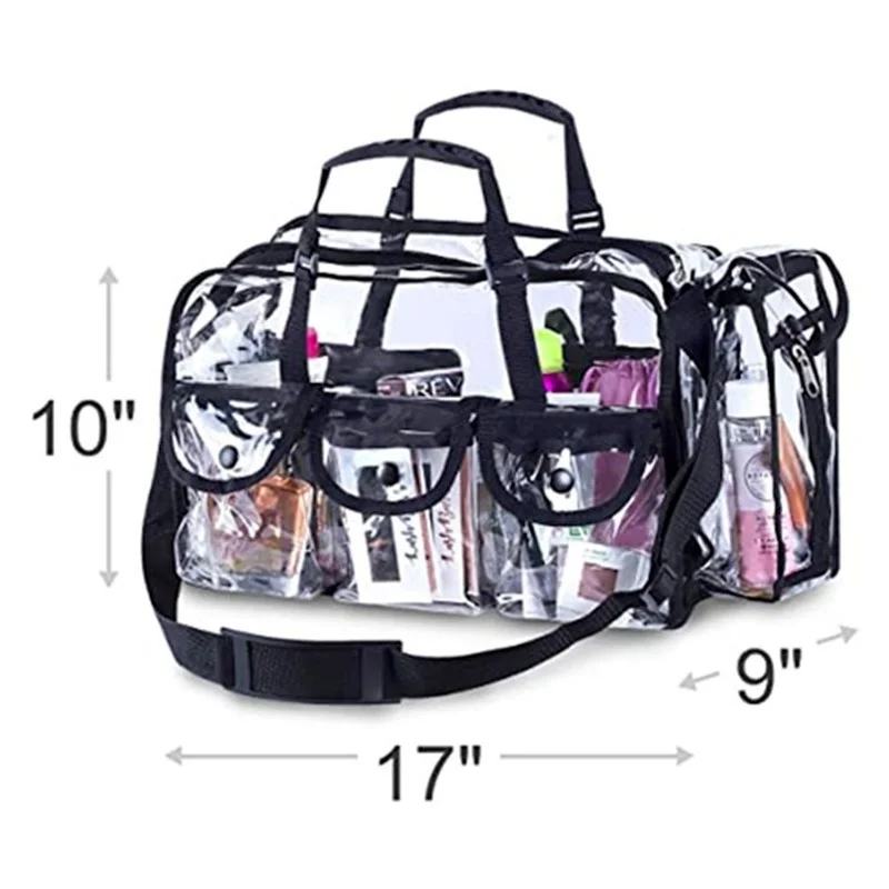 

Cosmetic Bags PVC Transparent Travel Tote Clear Organizer Waterproof Professinal Make Up Organizer Bag Large Capacity