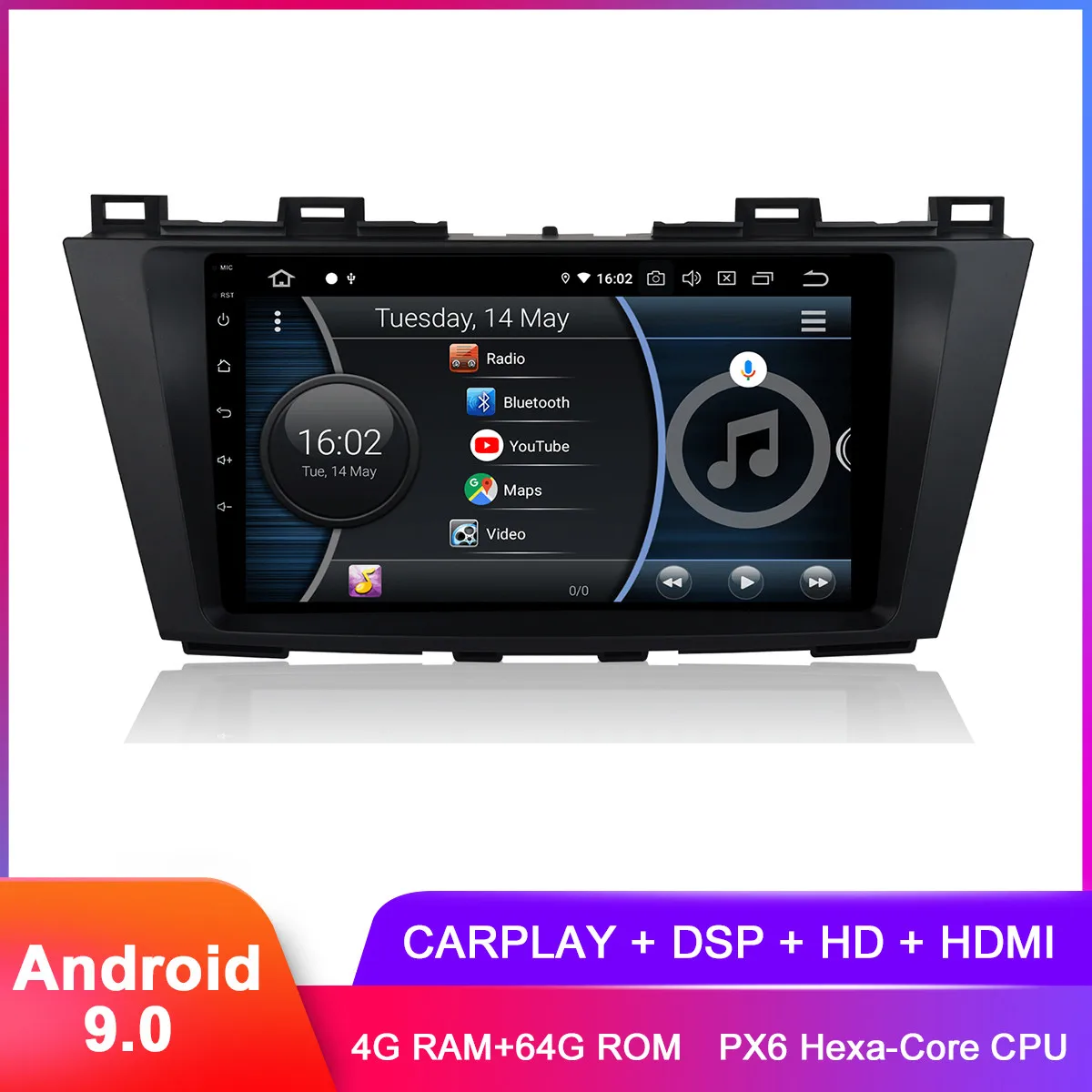 9 &quotIPS Android 0 автомобильный стерео для Mazda 5 2011 2012 2013 Carplay радио GPS WiFi FM Navi BT DSP аудио