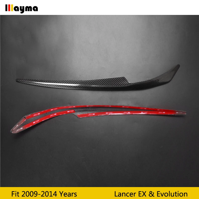 Накладка на переднюю фару из углеродного волокна 2 шт. для Mitsubishi Lancer EX Evolution Evo 10th