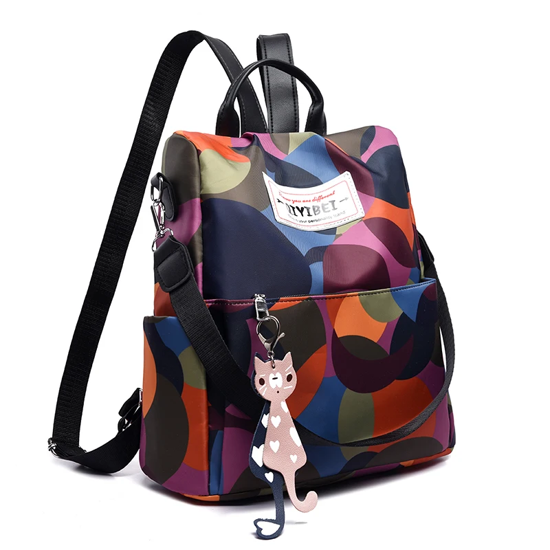 

Модный новый женский холщовый рюкзак для подростков, милая лента для кошки, школьная сумка для студентов, Вместительная дорожная сумка через плечо для девочек