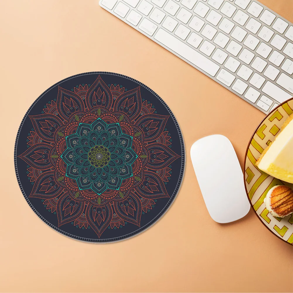 

New Hot 20 Cm Vintage Bohemian Round Computer 3D Game Carpet Mouse Pad Anti Slip Mousepad Desk Mat Pads For Computer Laptop