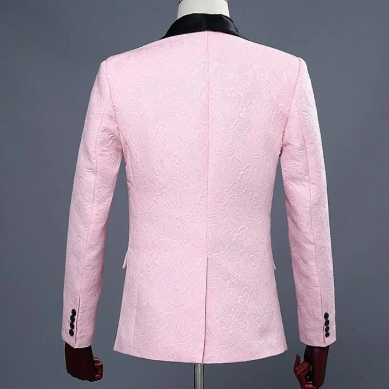 

Mens Groom Wedding Dress Suit Jacquard Formal Slim Fit Blazer Vest Pants 3 Piece Set Office Party Suits Stage Show Costume Homme