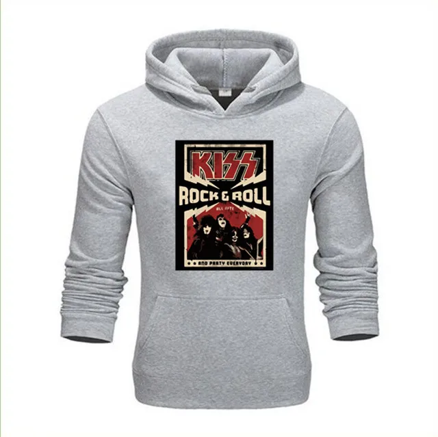 Бесплатная доставка Повседневные Вечерние толстовки KISS Rock & Roll новинка