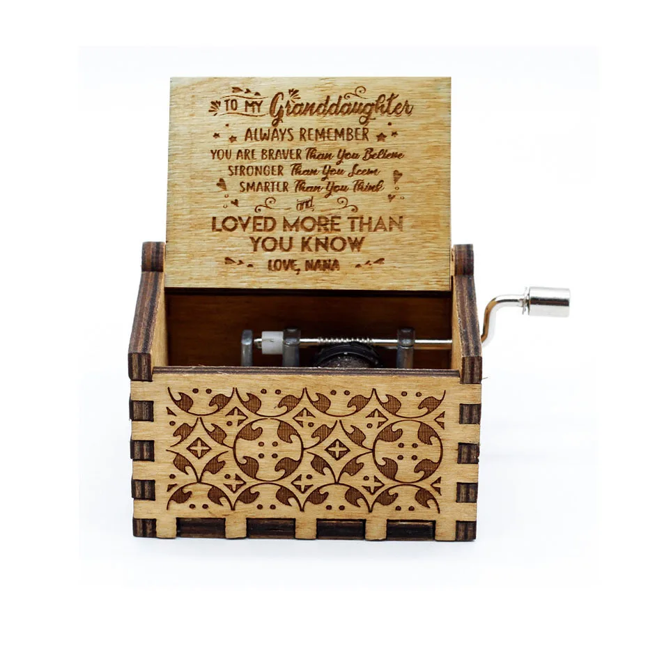 

Hand crank music box music you are my sunshine, "love mom", daughter gives mom, son gives mom a gift