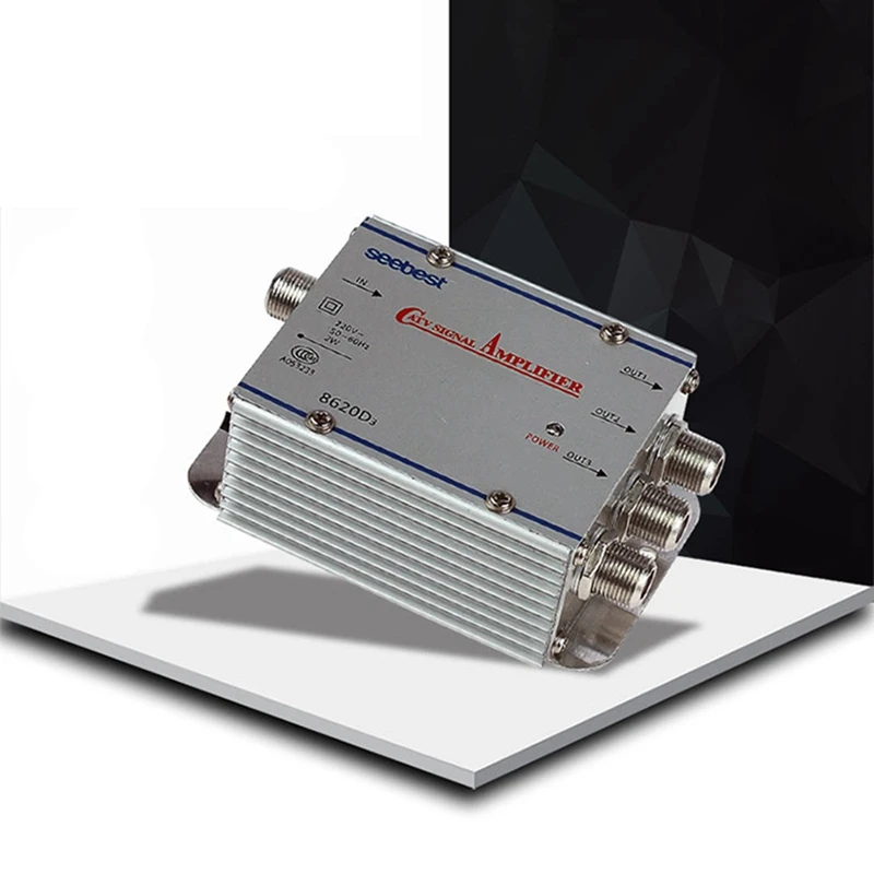 Adjustable 1 In 3 Out Catv Cable Tv Splitter Amplifier 20Db Digital Antenna Signal Booster 45-860Mhz Amplifiers | Электроника