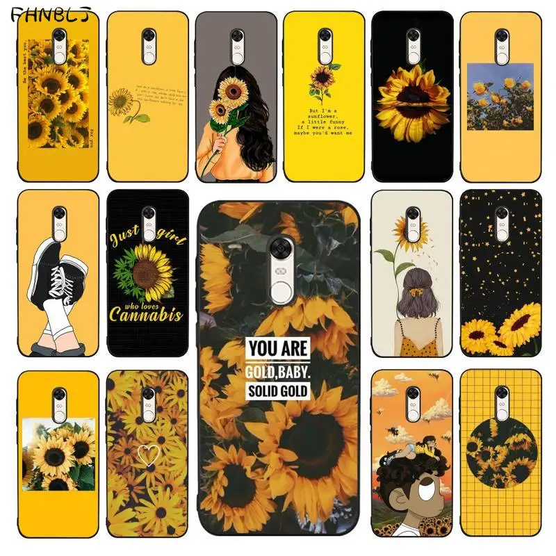 FHNBLJ отличный художественный эстетический желтый цветок мультяшная девочка на