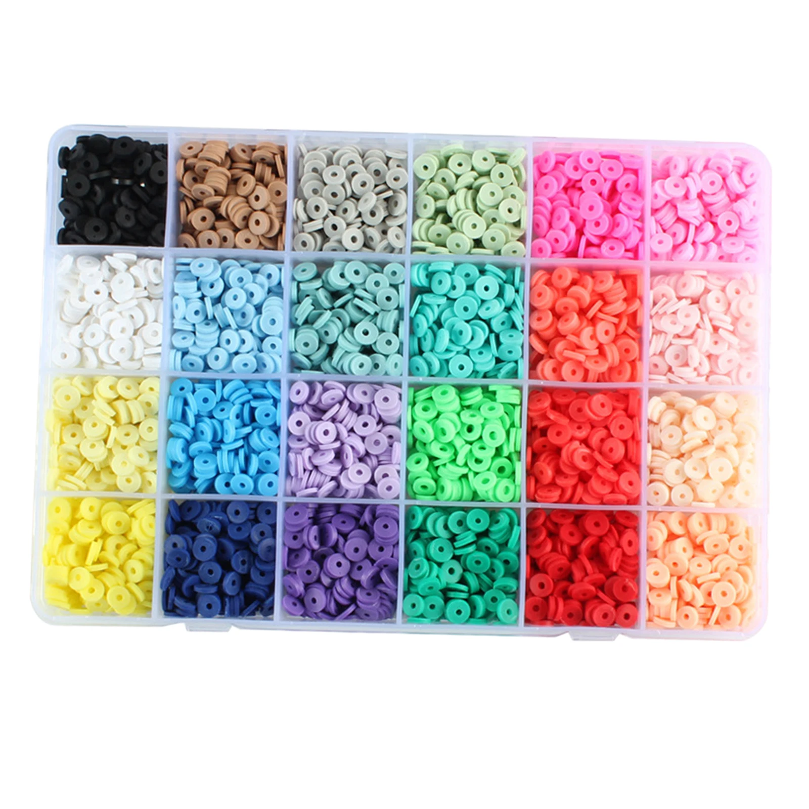 

4800Pcs Flat Polymer Clay Beads 6mm Loose Beads DIY Jewelry Bracelet Finding