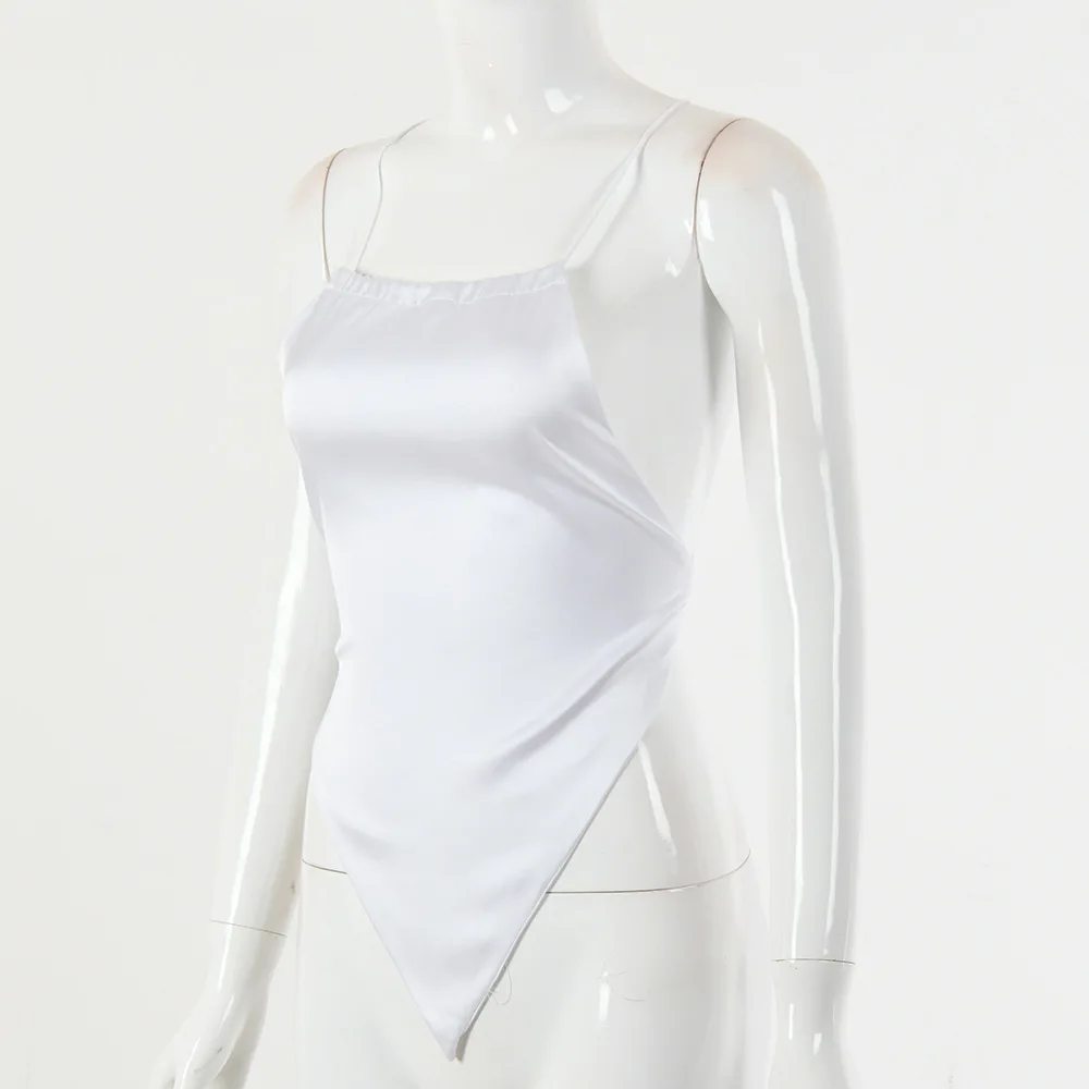 

Satin Halter Sexy Crop Tank Top Women Fashion Back Lace Up Bandage Cropped Top Women Sleeveless Streetwear Summer Party Crop Top