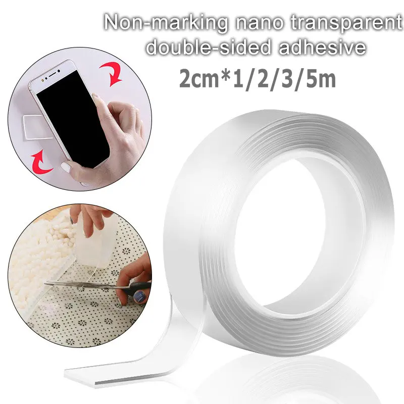 

1/2/3/5M Nano Tapes Adhesive Waterproof Traceless Tape Home Decoration Sticker Kitchen Car Supplies Reusable Transparent Tape