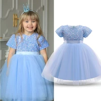girls sequins princess dress 3 8 year for kids elegant wedding evening formal party tutu prom gown children birthday vestidos