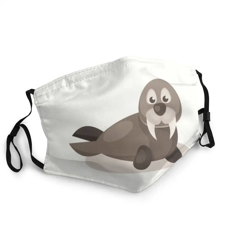

Cute Walrus Breathable Face Mask Unisex Adult Marine Carnivores Mask Anti Haze Dustproof Protection Respirator Mouth Muffle