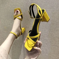 strap sandals classic 2021 new joker online celebrity shoes ins tide square head with square head comfortable fashion high heels