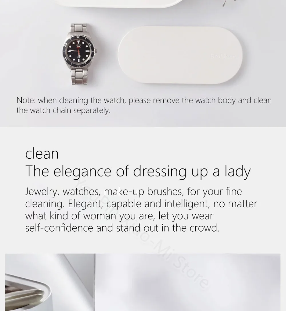 Предпродажа Xiaomi Mijia Youpin EraClean ультразвуковая Чистящая машина 45000 Гц высокая частота вибрации мыть все