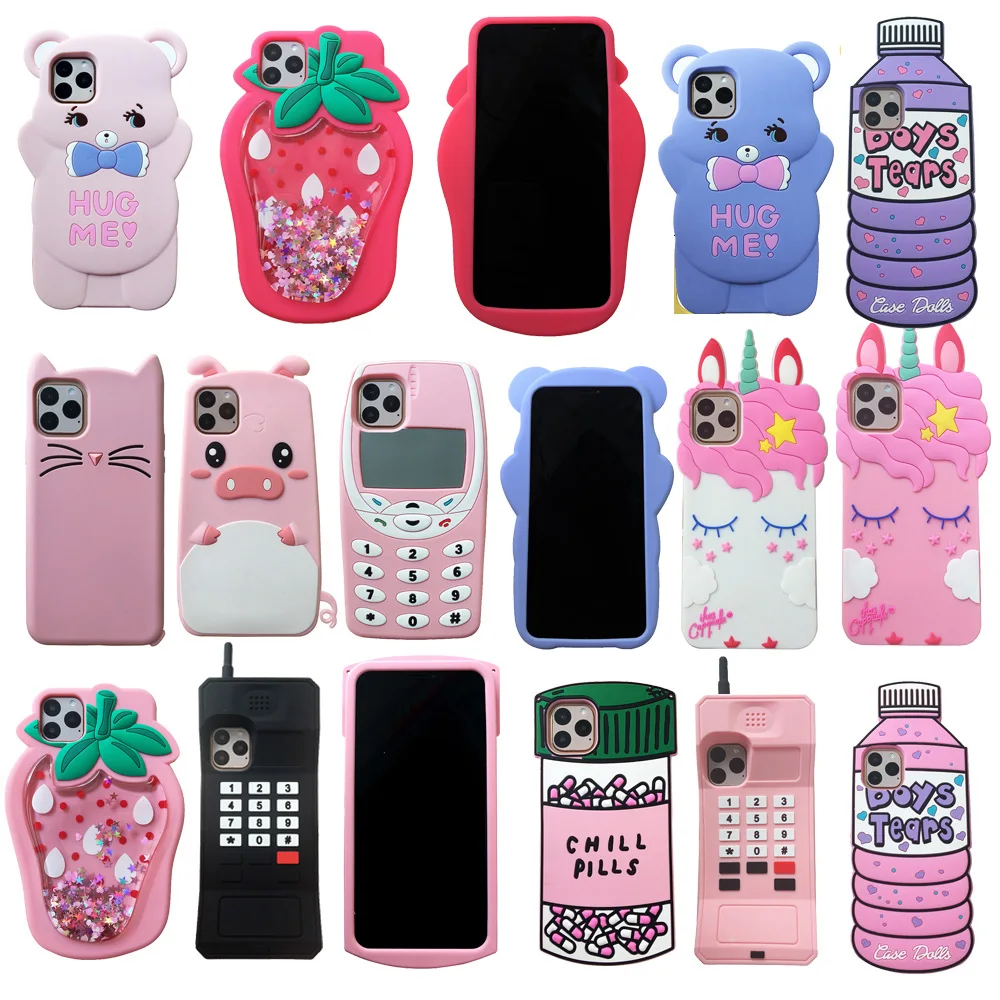 

For iPhone 11 / 11 Pro / 11 Pro Max 3D Cute Cartoon Animal Soft Silicone Case Mobile Phone Back Cover Skin Protect Shell
