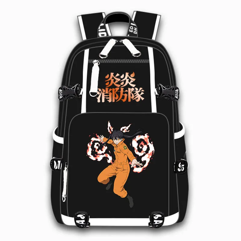 

Unisex Anime Cartoon Cos Fire Force Shinra Kusakabe Arthur Boyle Hinawa Travel Rucksack Casual Schoolbag Student Backpacks