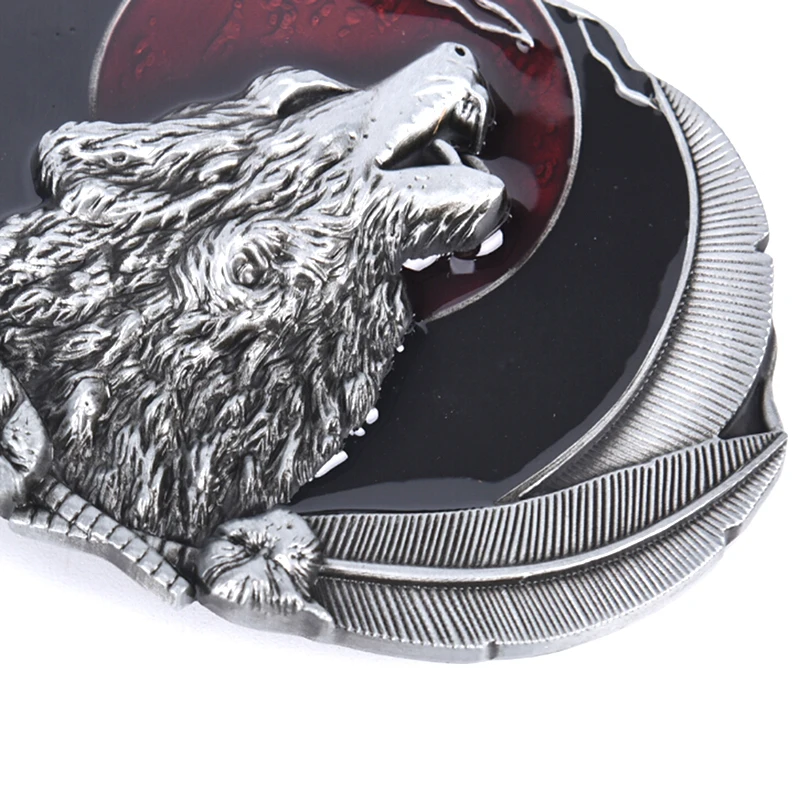 1 шт. пряжка для ремня с изображением Луны волка мужчин из цинкового сплава Волчья