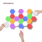 DIY квантовый свет сенсорный датчик ночник модульный шестиугольный светодиодный магнисветильник s настенный Настольный светильник ночсветильник