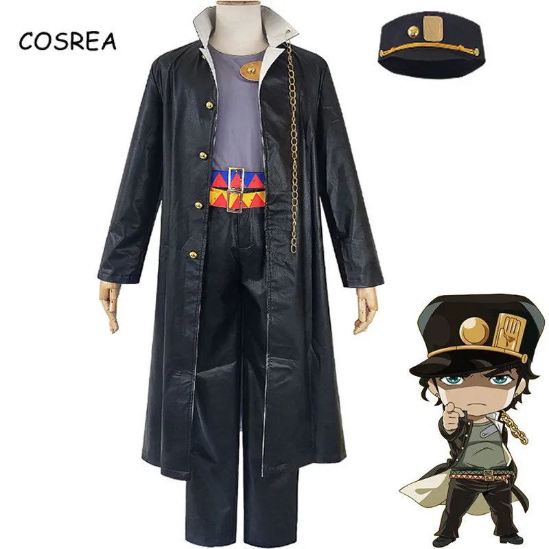 

Anime JOJO JoJo's Bizarre Adventure Kujo Jotaro Cosplay Costume Hat Cap Jojo Clothes Jojo Bizarre Adventure Cosplay Men Women
