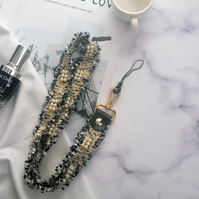 fashion sweater chain mobile phone lanyards custom lanyard keychain id holder cell phone neck neck strap phone case cellphone - Цвет: Blue NeckStraps