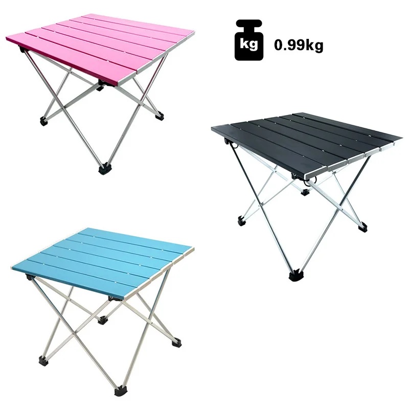 Outdoor Picnic Camping Backpacking Beach Patio Collapsible Foldable Table Outry Lightweight Aluminum Folding Table Portable Camp Table 