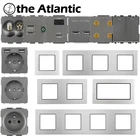 S Series- EU французский настенный фонарь, выключатель света типа C RJ45 HDMI модульная рамка сделай сам, Бесплатная комбинация, серый, серый, серебристый, металл