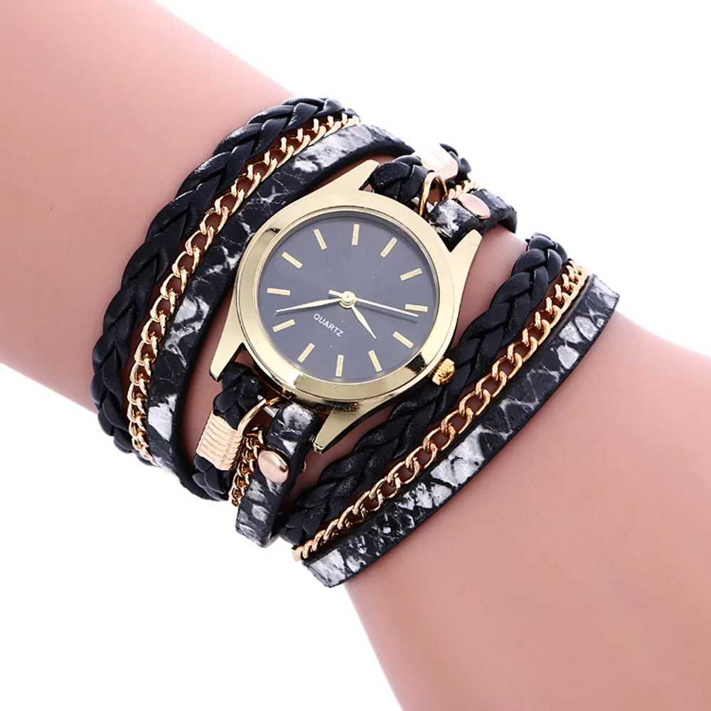 

Women Wathes Bohemian Style Fashion Weave Leather Bracelet Lady Wrist Watch Wristwatch Women's Bracelets Quartz Watch