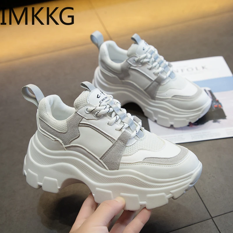 Sneakers women shoes 2020 fashion spring lace up round toe sneakers non slip casual platform white sport woman|Женские кроссовки и