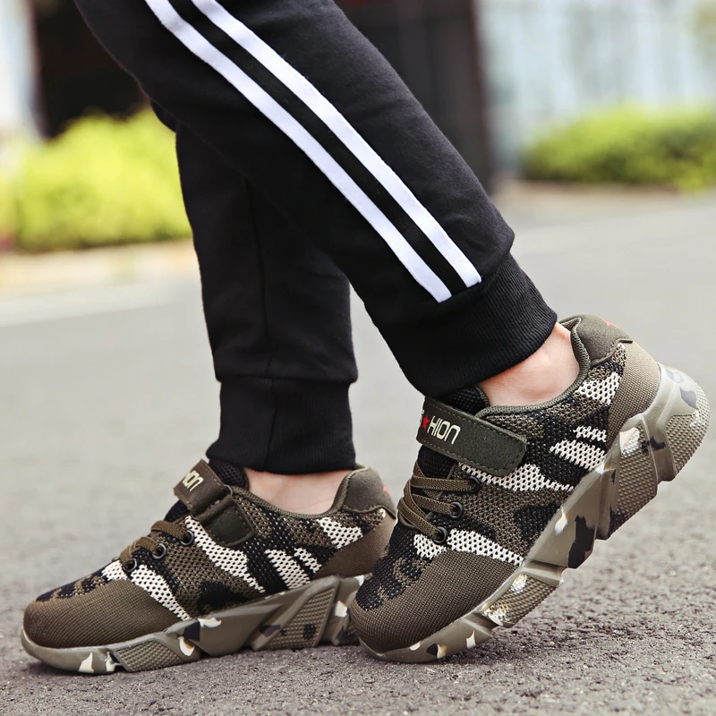 Новинка детская обувь кроссовки для мальчиков камуфляжные детские армейский