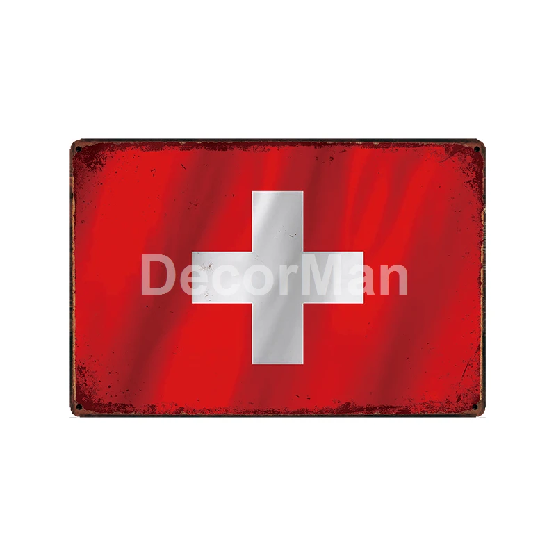 [DecorMan] Великобритания Япония Корея Италия Германия Сингапур флаг металлическая