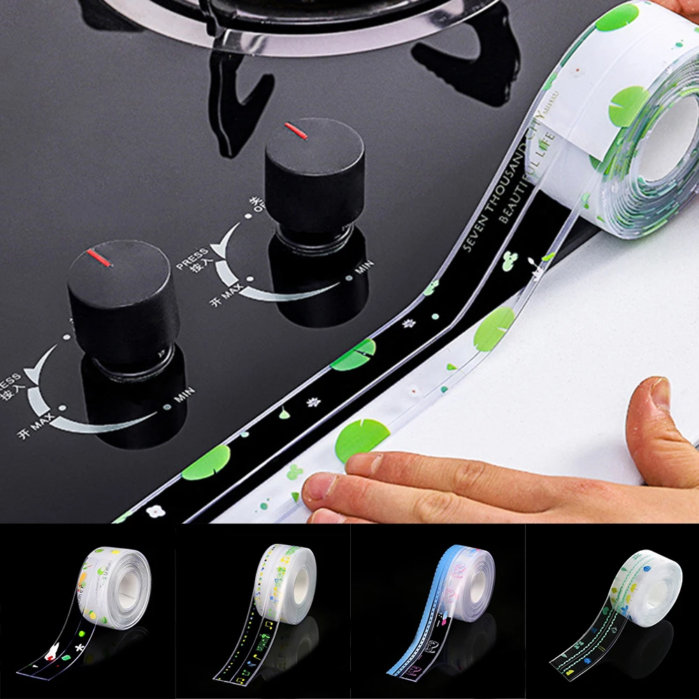 Kitchen Stickers Sink Waterproof Oil-Proof Tape Bathroom Beautiful Seam Strip Toilet Corner Patch | Обустройство дома