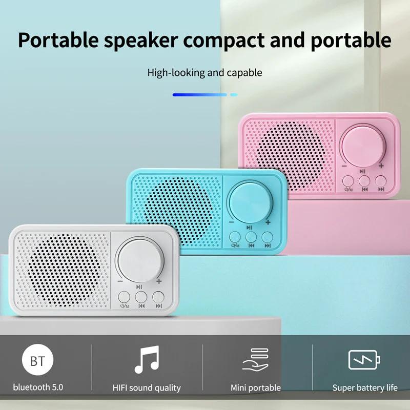 

Bluetooth 5.0 Portable Mini FM Radio Receiver Speaker MP3 Player Support TF Card USB Waterproof Large Capacity Battery