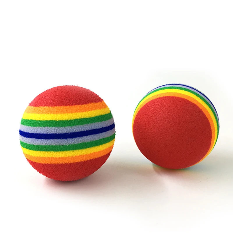 

STARE89 Pet Cat Toy Ball, Colorful Rainbow Ball Chewing Scratch Toy, Interactive Playing Training Pet Cat Ball Toy