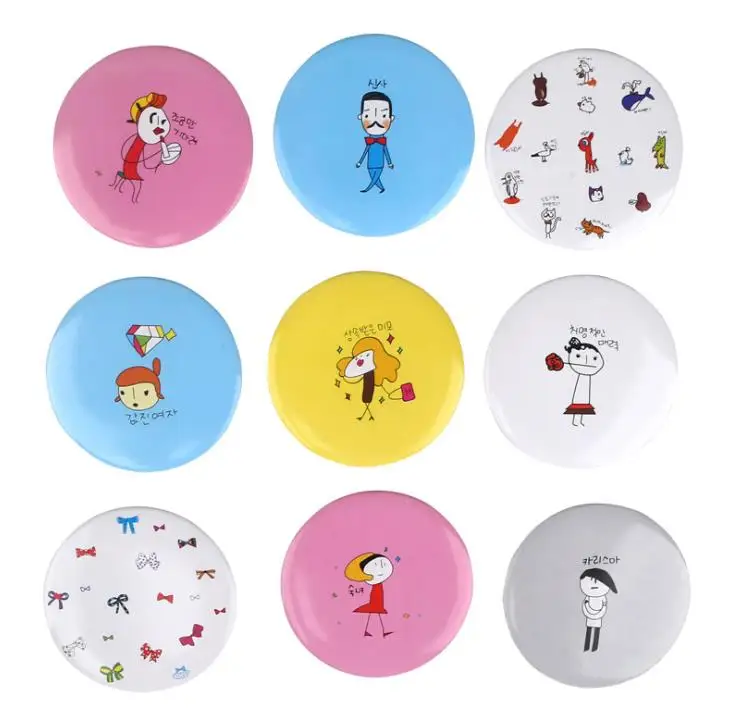 Round Mini Makeup Mirrors Cute Cartoon Pattern Portable Compact Cosmetic Small Mirror Beauty Tools Women Holiday promotion SN | Дом и сад