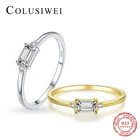 Colusiwei 925 стерлингового серебра модные изумрудная огранка AAAAA CZ стекируемые палец кольца для женщин, ювелирные изделия для помолвки, свадьбы