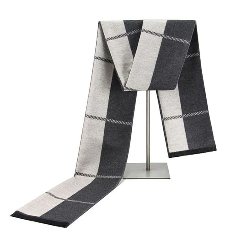 

New Men Scarf Winter Warm Cashmere Scarves Fashion Design Soft Brand Plaid Simple Style Male Bufandas