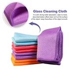 Салфетка для мытья стекла, салфетка для мытья посуды, без ворса, для окон, автомобилей, кухонных зеркал, без следов, многоразовая салфетка из микрофибры для полировки