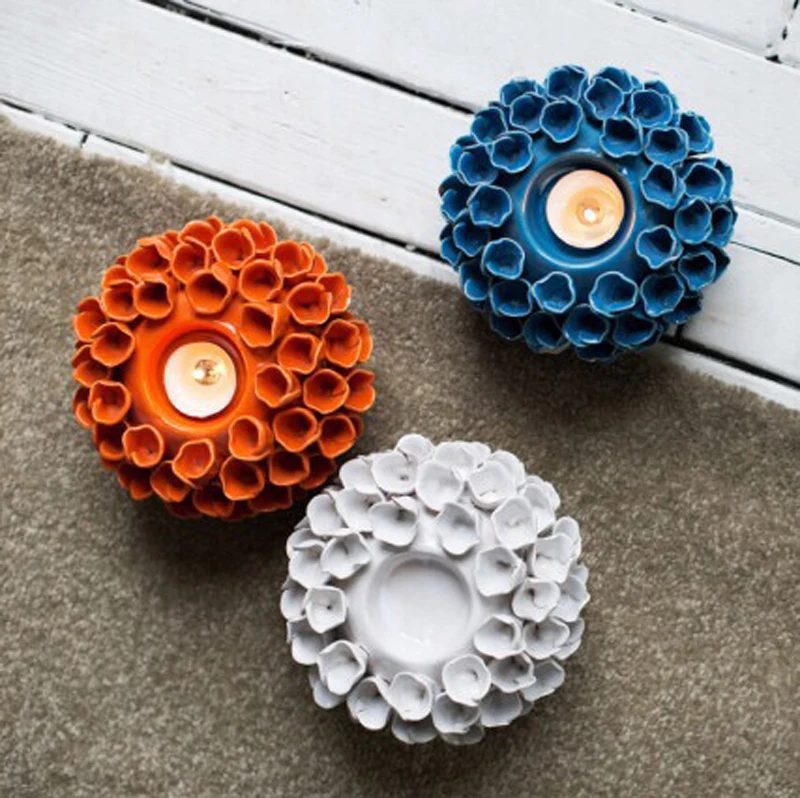 

Nordic Color Flower Shape Candle Holder For Dining Table Living Room Creative Coral Ceramic Decoration Home Accessories