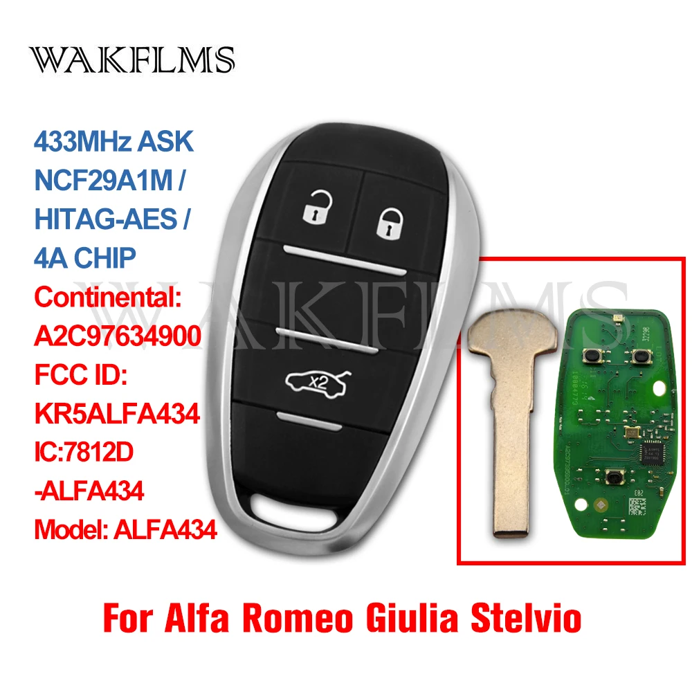 Бесключевой пульт дистанционного управления для Alfa Romeo Giulia Stelvio 2015 2016 2017 2018 2019 2020