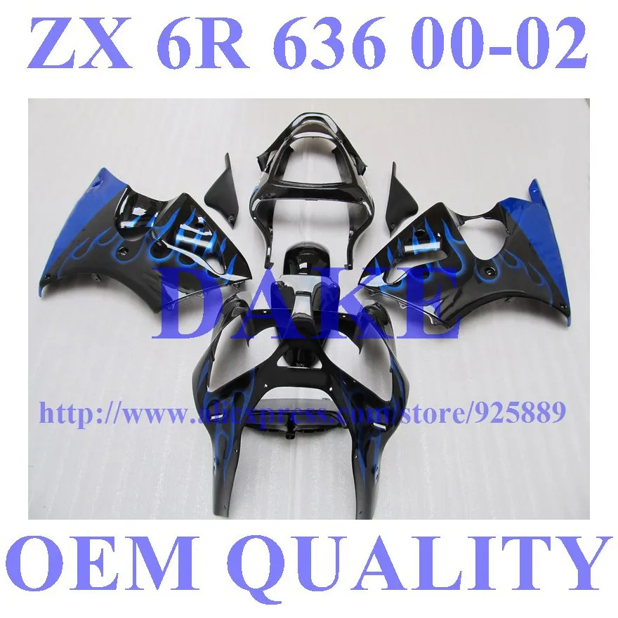 

Fairings Kit For ZX6R 00-02 ZX-6R 2000-2002 636 00 02 ZX6R 2000 2001 2002 ZX6R 00 01 02 Blue Flame Windscreen Si88u