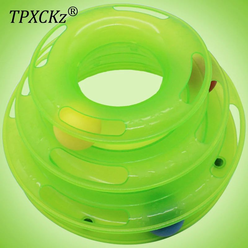 

TPXCKz Cat Roller Toys Three-tier Track Tower Interactive Pet Ball Toy Plate Toy for Multiple cats Funny Exerciser Game
