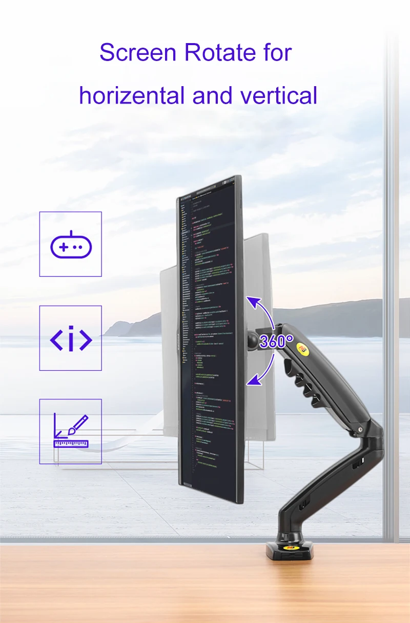 NORTH BAYOU F80 Gas Spring 17-30 inch Desktop LED LCD Monitor Mount Holder Arm Ergonomic Strut Flexi Load 2~9kgs | Компьютеры и офис