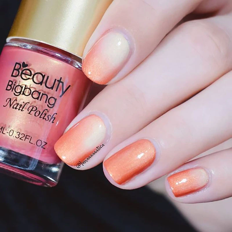 Beautybigbang 9 мл блеск лак для ногтей Температура Изменение цвета термальный лак для нейл-арта 8 изменение цвета лак