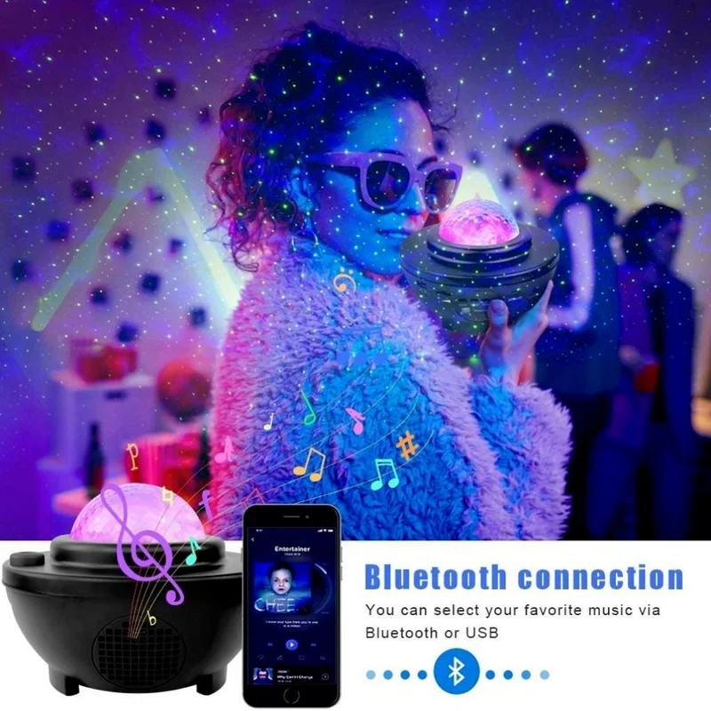 Звездное небо Галактический проектор ночной свет лампа Blueteeth USB музыкальный