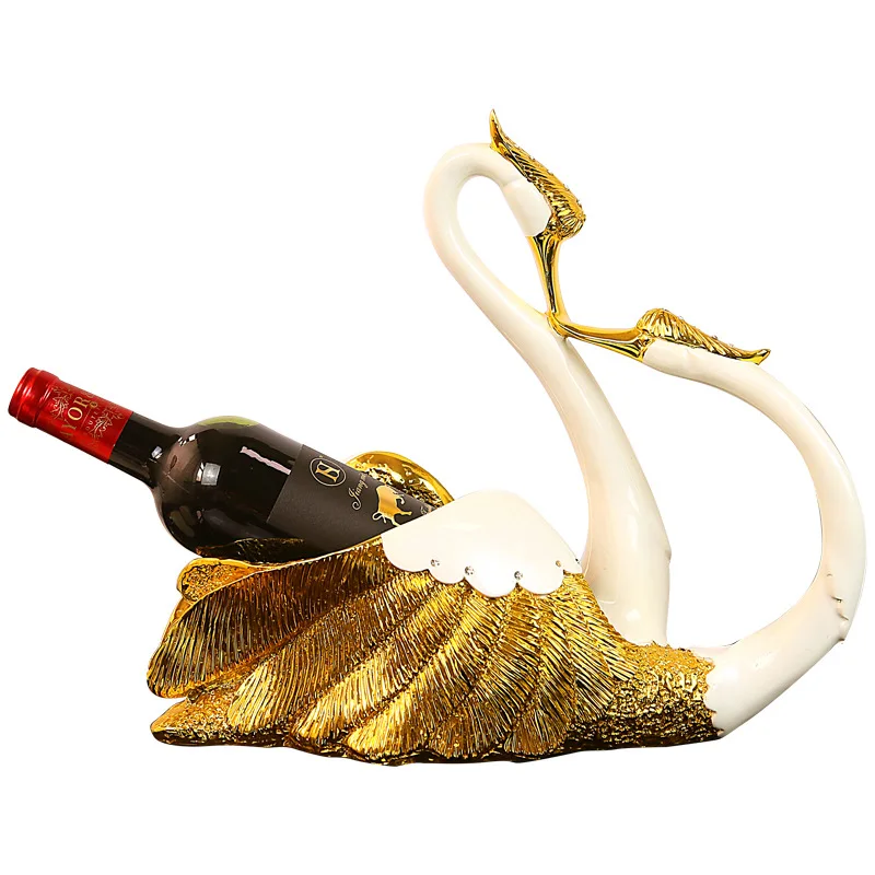 

NEWLY MARRIED WEDDING GIFT SWAN WINE RACK DECORATION HIGH-END LIVING ROOM WINE CABINET DISPLAY HOME DECORATIONS