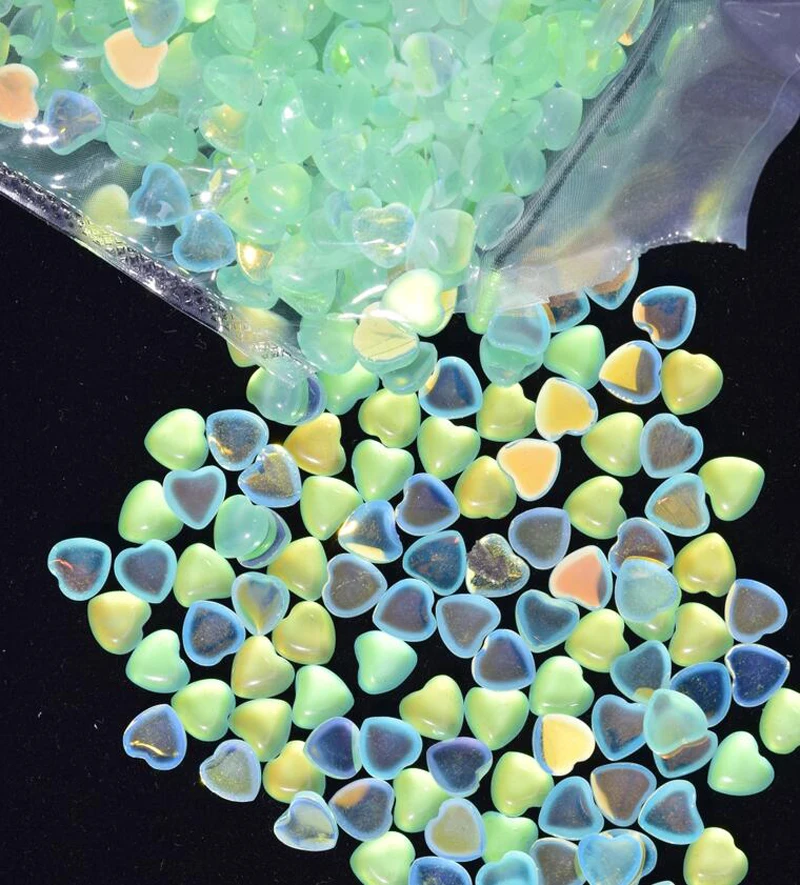 

100pcs 10colors Nail art decoration Heart/ Drop cat eye stone cabochons for Nail art Rhinestone Gemstone for Nail Art (5-6mm)