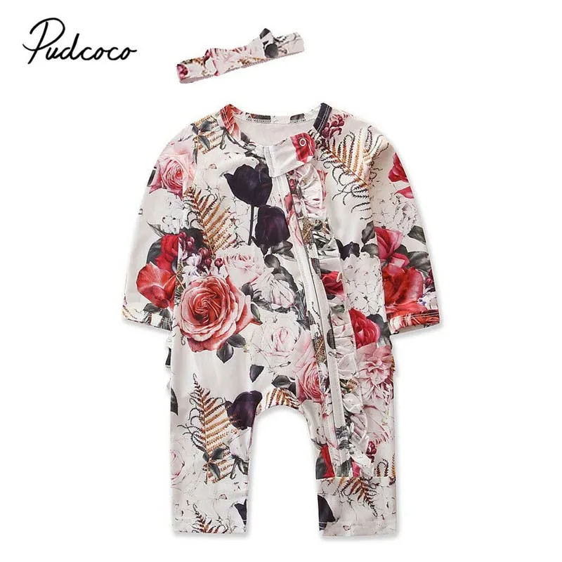 Детский комбинезон с длинным рукавом хлопковая одежда для новорожденных девочек