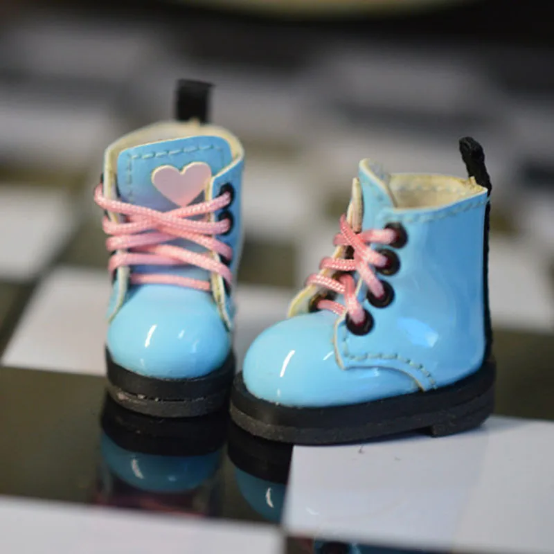 Obitsu11ob11 beautiful knot pig 1/12 baby P9 can wear shoes bright leather Martin boots doll Dolls Accessories | Игрушки и хобби