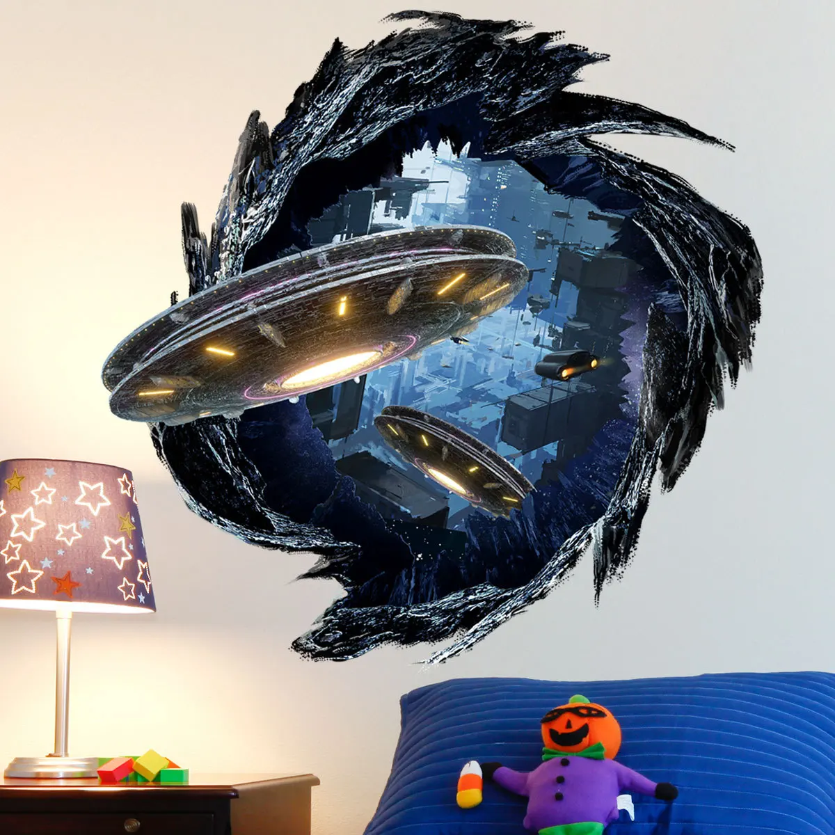 

3D stereo Black Hole Wall Stickers Home Decor Living Room 3d Art Teen Room Decoration wall decals kids Room Removable mural